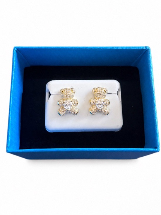 Jewelry - 2.00 CT Moissainite 925 Silver Teddy Bear Earrings